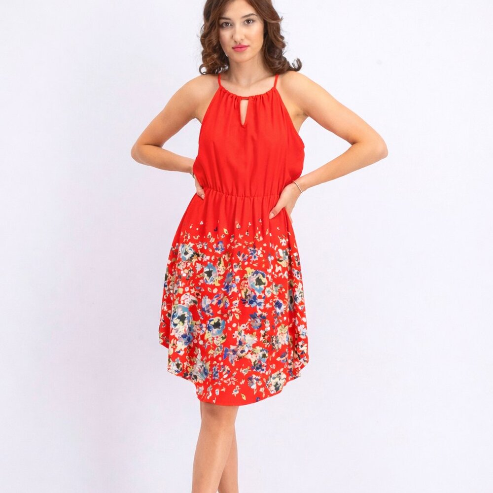Floral Halter Boho Summer Sundress